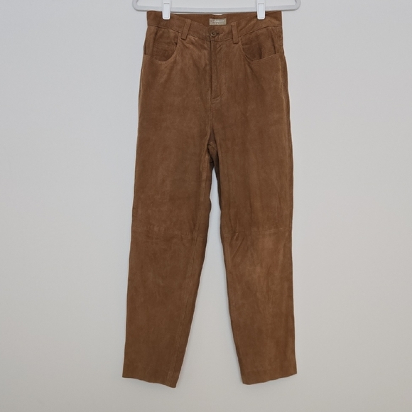 Liz Claiborne Vintage Women's Suede Strait Leg Pants Classic Quiet Luxury10
